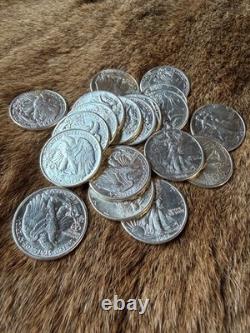 Uncirculated Silver Walking Liberty Coin & $10.00 Kennedy Half Dollar Bank Roll