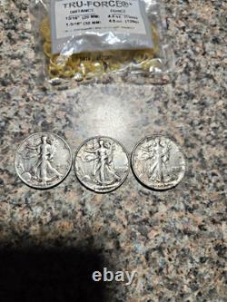 Vintage Magic Real Silver Walking Liberty Triple Fold Coins. All 3 coins incl