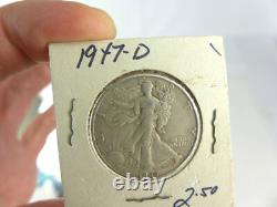 Vintage lot of US Silver Coins 1917 1916 D S Walking Liberty Half Dollar
