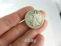 Vintage lot of US Silver Coins 1917 1916 D S Walking Liberty Half Dollar