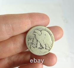 Vintage lot of US Silver Coins 1917 1916 D S Walking Liberty Half Dollar