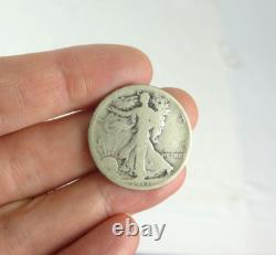 Vintage lot of US Silver Coins 1917 1916 D S Walking Liberty Half Dollar