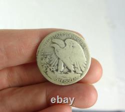 Vintage lot of US Silver Coins 1917 1916 D S Walking Liberty Half Dollar