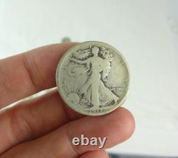 Vintage lot of US Silver Coins 1917 1916 D S Walking Liberty Half Dollar