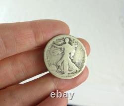 Vintage lot of US Silver Coins 1917 1916 D S Walking Liberty Half Dollar