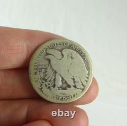 Vintage lot of US Silver Coins 1917 1916 D S Walking Liberty Half Dollar