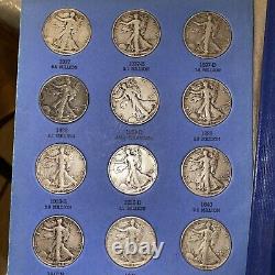 WALKING LIBERTY Half Dollar COMPLETE WHITMAN ALBUM 1937 1947 Set 30 with 1938D