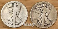 WALKING LIBERTY SILVER HALF DOLLARS 1917 to 1920 8 DIFFERENT