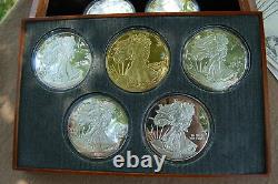 WASHINGTON MINT 10 Coin PROOF Set Walking Liberty 8 oz ea. 999 SILVER withCOA's