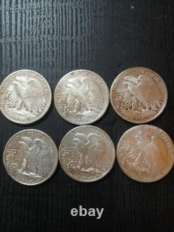 WOW Lot Of 6 High Grade Walking Liberty Half Dollars, Years May Vary