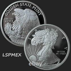 Walking Liberty American Eagle 2 oz. 999 Silver USA Made BU Bullion Round