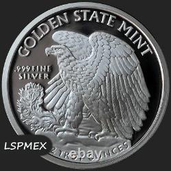 Walking Liberty American Eagle 2 oz. 999 Silver USA Made BU Bullion Round