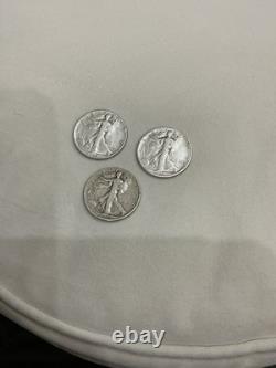 Walking Liberty Half Dollar 90% Silver Lot Of 3