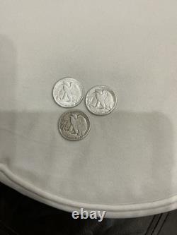 Walking Liberty Half Dollar 90% Silver Lot Of 3
