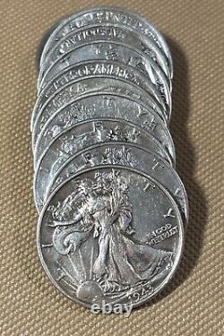 Walking Liberty Half Dollar Coin Lot 10 Coins 90% Mixed Silver Collection P D S