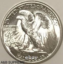 Walking Liberty Half Dollar D Mint Mark From Estate OBW Roll CHOI-GEM Bu Unc