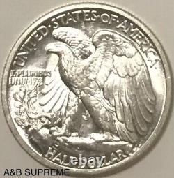 Walking Liberty Half Dollar D Mint Mark From Estate OBW Roll CHOI-GEM Bu Unc
