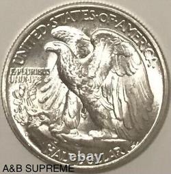 Walking Liberty Half Dollar D Mint Mark From Estate OBW Roll CHOI-GEM Bu Unc