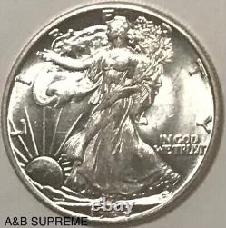 Walking Liberty Half Dollar D Mint Mark From Estate OBW Roll CHOI-GEM Bu Unc