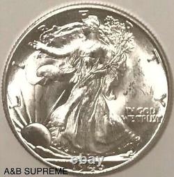 Walking Liberty Half Dollar D Mint Mark From Estate OBW Roll CHOI-GEM Bu Unc