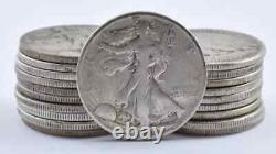 Walking Liberty Half Dollar Full Roll 20 Coins 90% Silver Choose # of Rolls