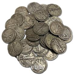 Walking Liberty Half Dollar Full Roll 20 Coins 90% Silver Choose # of Rolls