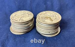 Walking Liberty Half Dollar Roll 20 Coins 90% Silver