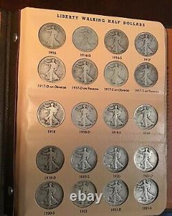 Walking Liberty Half Dollar Set 65 Coins 1916-1947 1921 P D S Very Nice