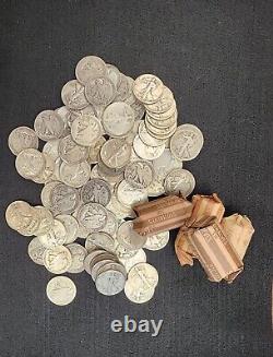 Walking Liberty Half Dollar Silver Roll 20 Coins 90% 1916-1947