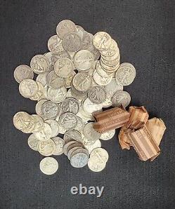 Walking Liberty Half Dollar Silver Roll 20 Coins 90% 1916-1947