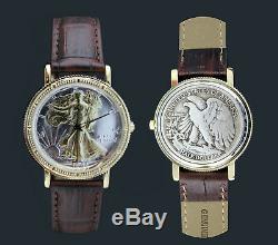 Walking Liberty Half Dollar Watch Genuine Leather