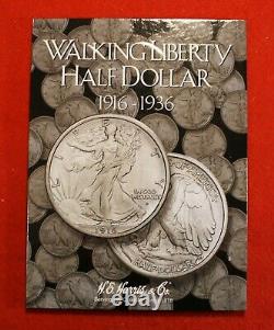 Walking Liberty Half Dollars 1916-36 New Harris Complete Folder Book Album Wl6