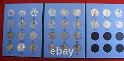 Walking Liberty Half Dollars 1937-1947 G-XF New Whitman Folder Complete WL32