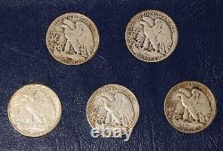 Walking Liberty Half Dollars 1941-1947 Silver 19 Different Dates mm US Type