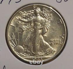 Walking Liberty Half Dollars 4 Coins -1941,41s, 42d, 43 Au/bu About Unc To Unc