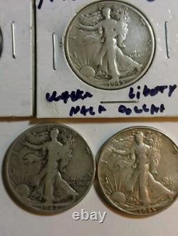 Walking Liberty Half Dollars 50 Cent 1937 -1947 90% Silver Coins Lot Of 11