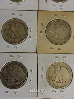 Walking Liberty Half Dollars 50 Cent 1937 -1947 90% Silver Coins Lot Of 11