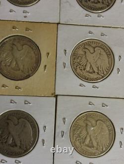Walking Liberty Half Dollars 50 Cent 1937 -1947 90% Silver Coins Lot Of 11