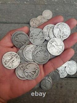 Walking Liberty Half Dollars 90% Silver US Coins Mixed Dates 1917-1945 lot Of 76