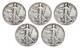 Walking Liberty Set Of 5 Half Dollars Very Good