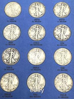 Walking Liberty Silver Half Dollar- 30 pc. COMPLETE Blue Whitman Album