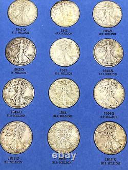 Walking Liberty Silver Half Dollar- 30 pc. COMPLETE Blue Whitman Album