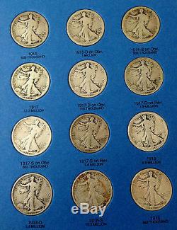 Walking Liberty Silver Half Dollar Complete Early Date Set 90% SILVER COINS