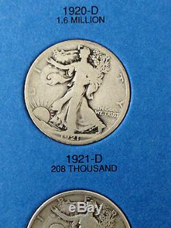 Walking Liberty Silver Half Dollar Complete Early Date Set 90% SILVER COINS