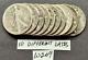 Walking Liberty Silver Half Dollars Coin Lot Of 10 Coins Dated 1918 To 1947