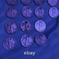 Walking Liberty Silver Half Dollars Mixed Years, Lot of 14