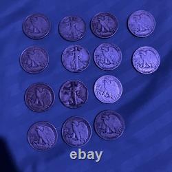 Walking Liberty Silver Half Dollars Mixed Years, Lot of 14