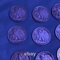 Walking Liberty Silver Half Dollars Mixed Years, Lot of 14