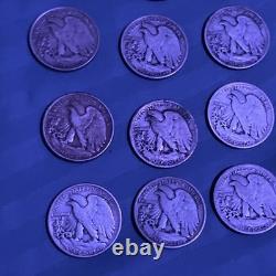 Walking Liberty Silver Half Dollars Mixed Years, Lot of 14