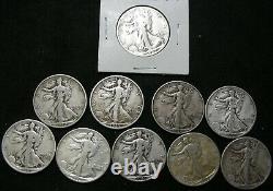 Walking Liberty half dollar lot of 10 Mixed years/ mints Lot-5